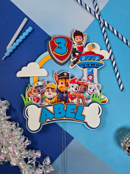 Paw Patrol Cake topper, Paw Patrol theme party, Paw patrol party