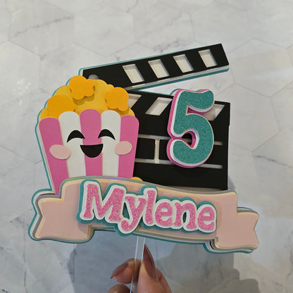 Movie theme Cake topper, Movie party Cake topper, Movie night cake topper