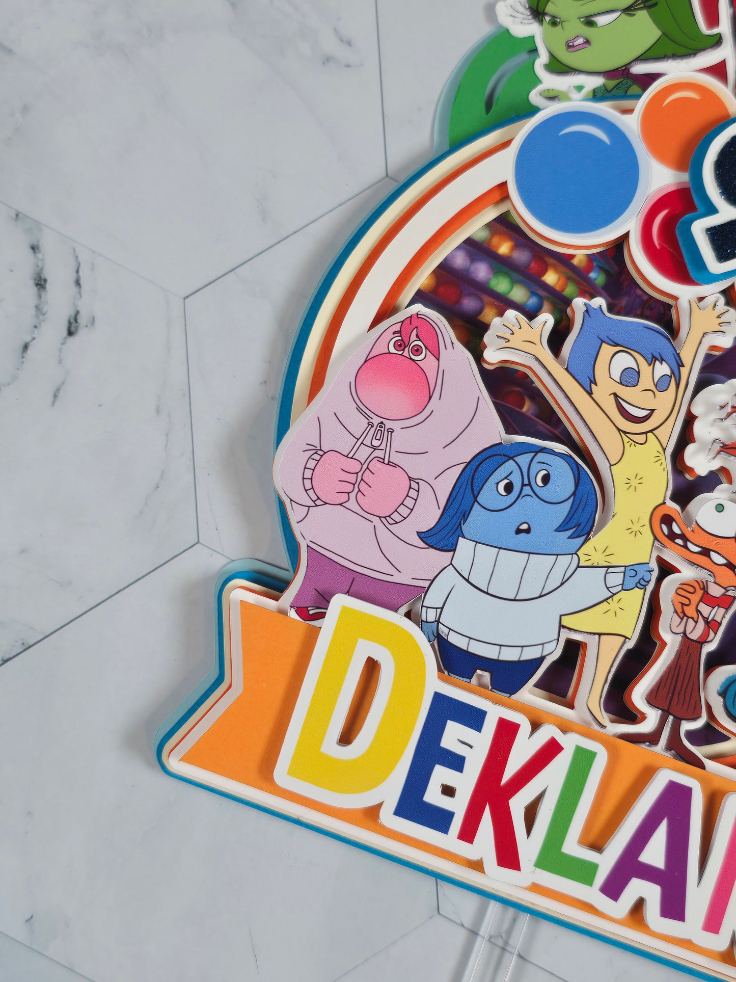 Inside Out  Cake topper, Inside Out birthday party theme, Inside Out cake decor