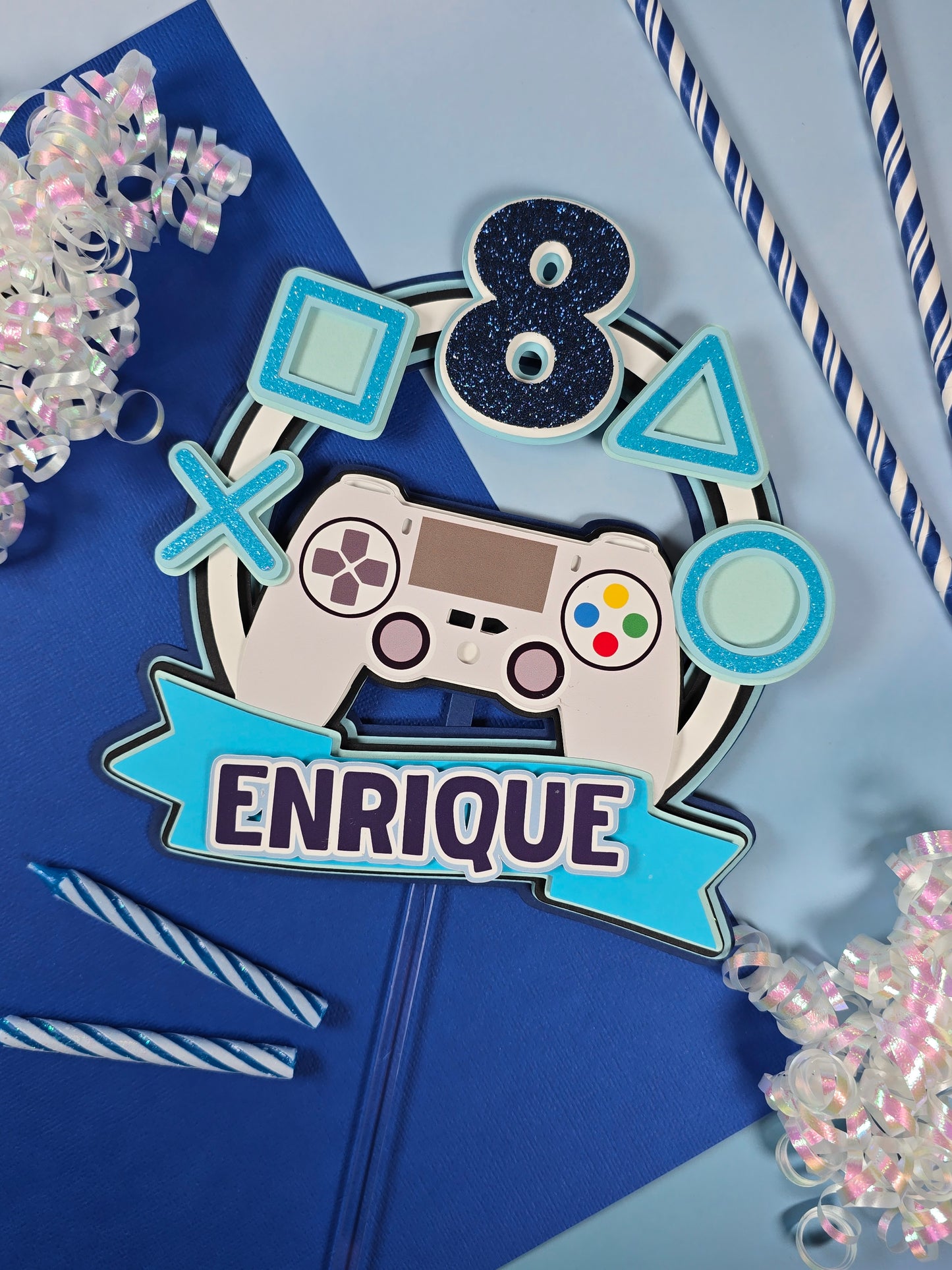 Gamer Cake topper Video games birthday Gamer party theme