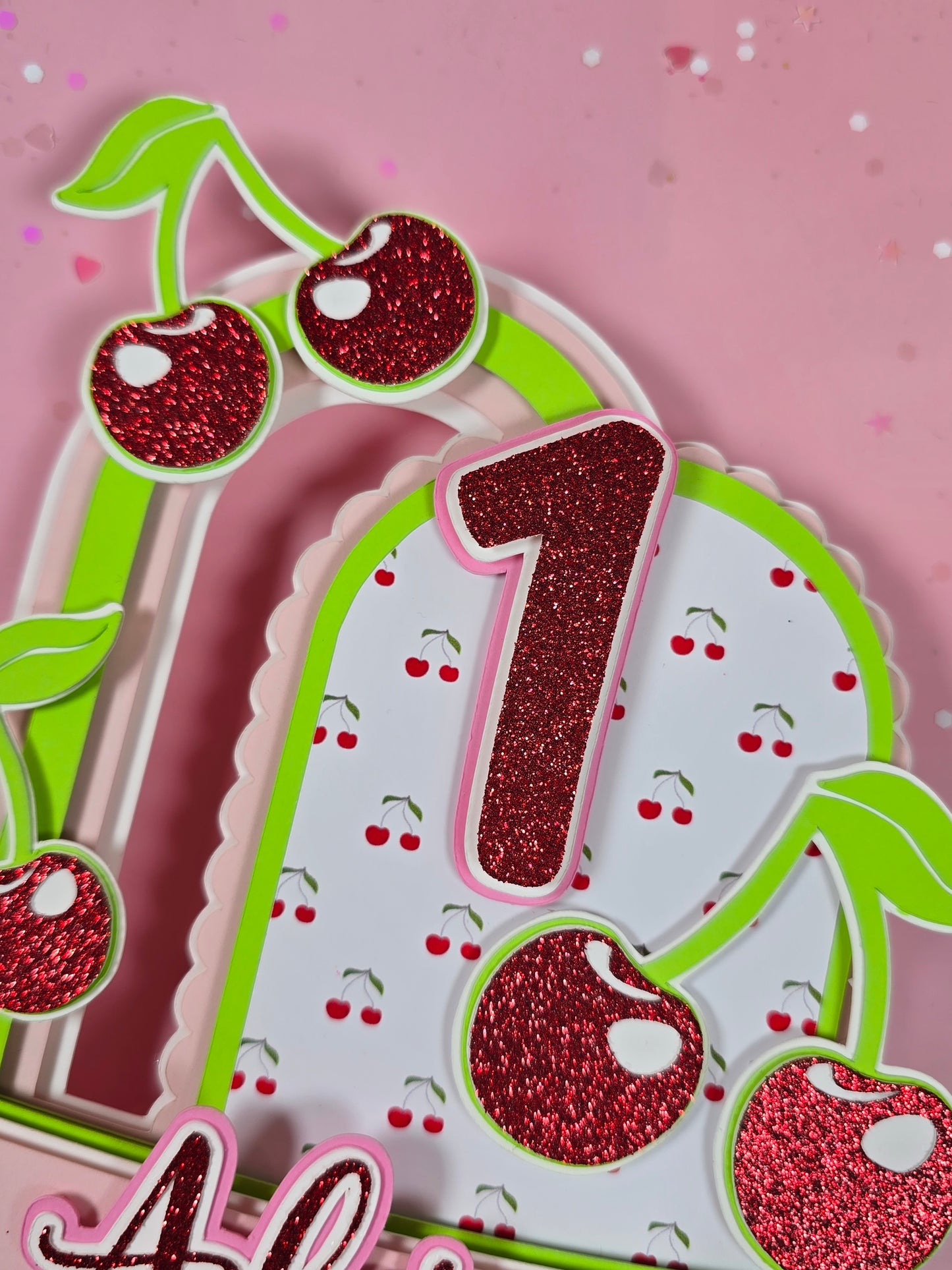 Cherry on top Cake topper Cherry first birthday cake topper
