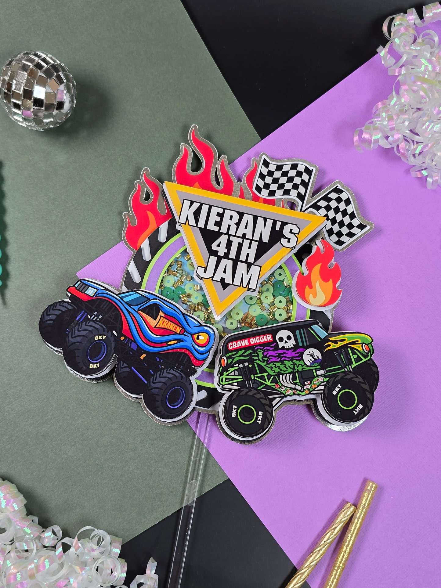 Monster Jam Cake topper,  Monster Jam birthday, Monster jam decoration