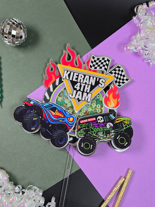 Monster Jam Cake topper,  Monster Jam birthday, Monster jam decoration