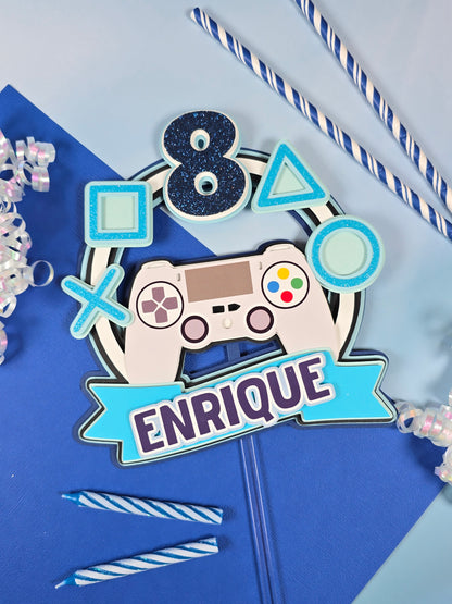 Gamer Cake topper Video games birthday Gamer party theme