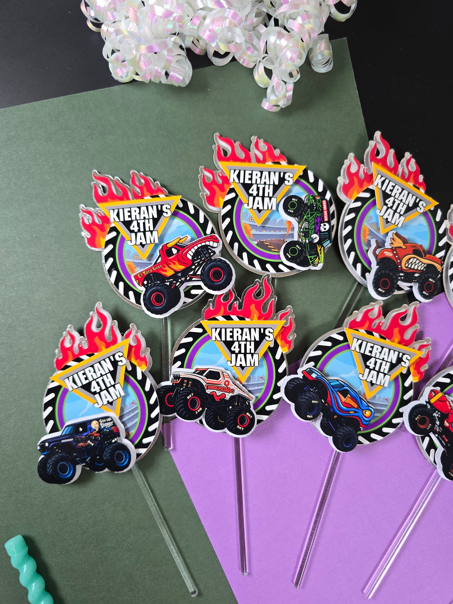 Monster Jam Cupcake Topper, Monster Jam cupcake decor, Monster Jam birthday theme