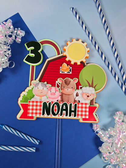 Farm Animals Cake topper, Farm animals birthday decoration, Farm Animals party