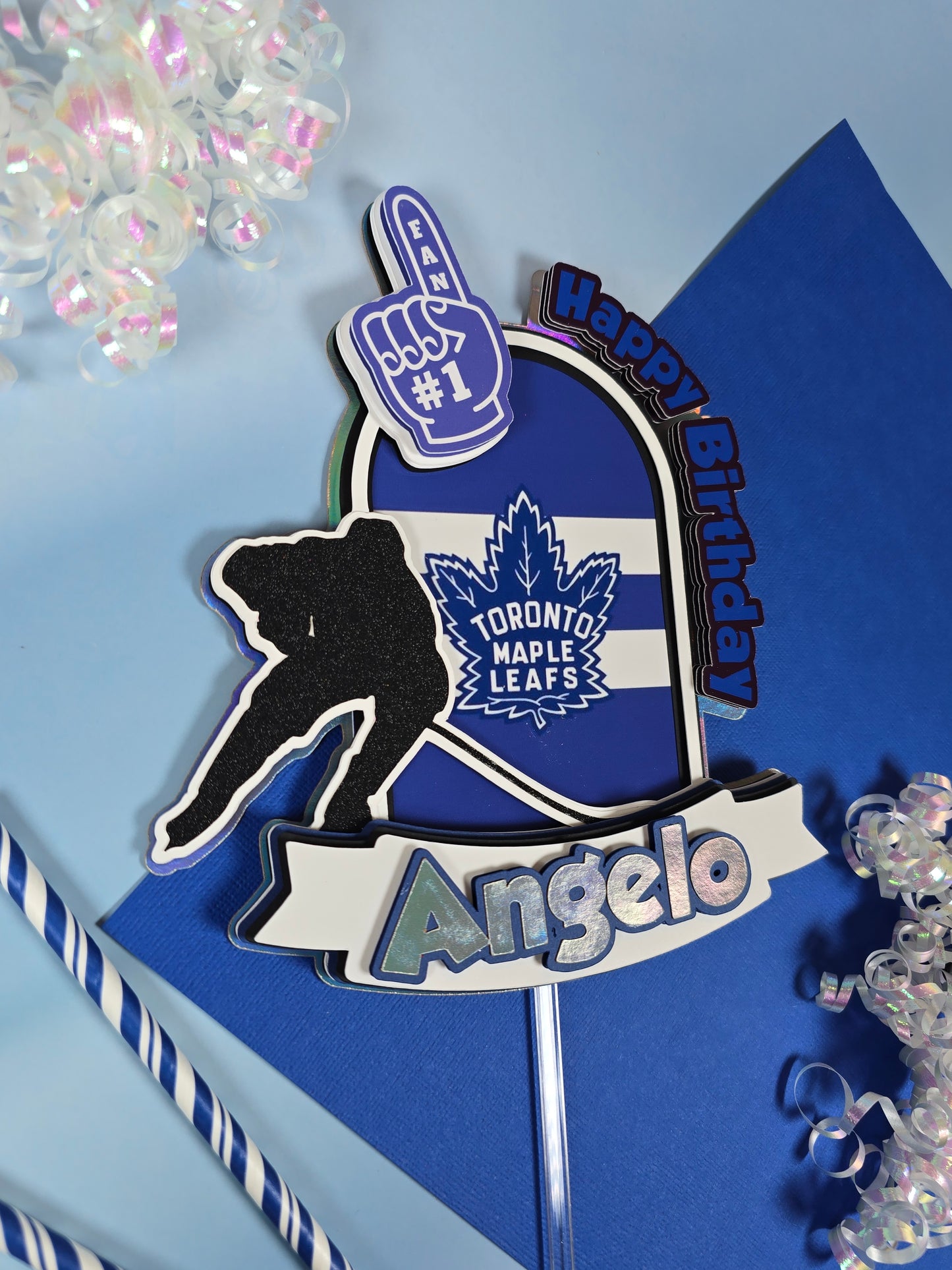 Maple Leaf Toronto Cake topper, Hockey party theme, Hockey cake topper