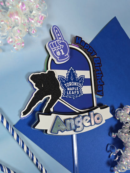 Maple Leaf Toronto Cake topper, Hockey party theme, Hockey cake topper