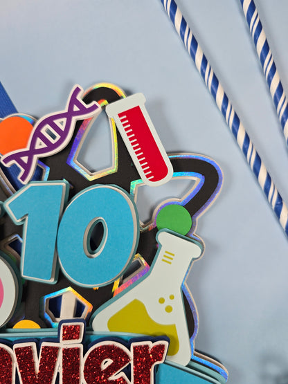 Science Cake topper Scientist birthday party Science birthday theme