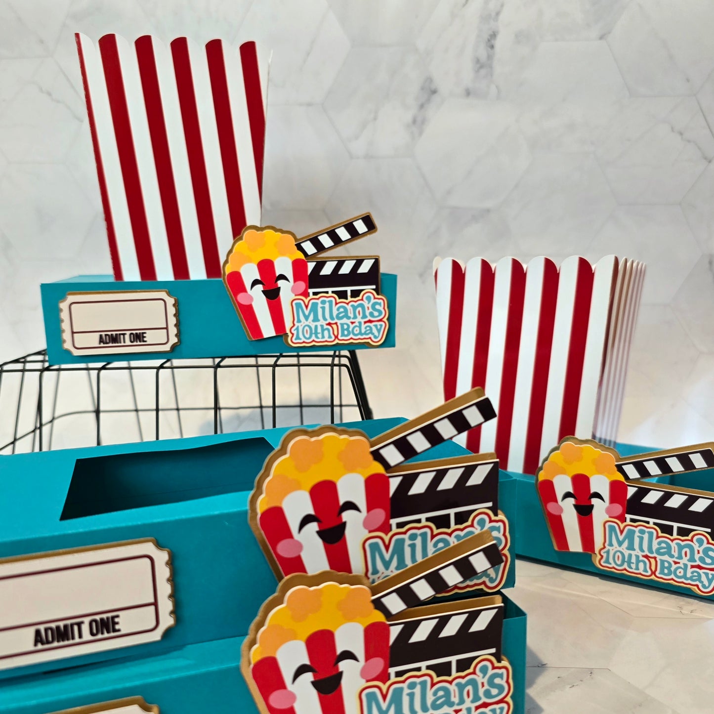 Movie Night Box popcorn candies party favors cinema movie party theme movie night box for birthday theme