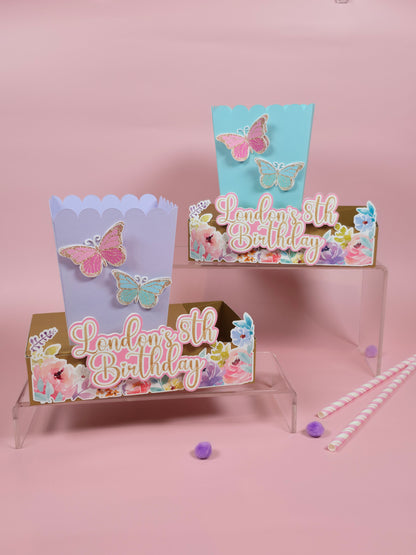 Butterflies Box popcorn Butterflies garden party favors Florar butterfly garden party theme movie night box for birthday theme Butterfly