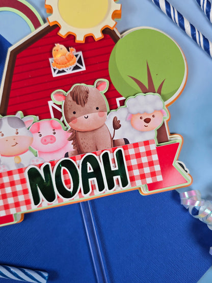 Farm Animals Cake topper, Farm animals birthday decoration, Farm Animals party