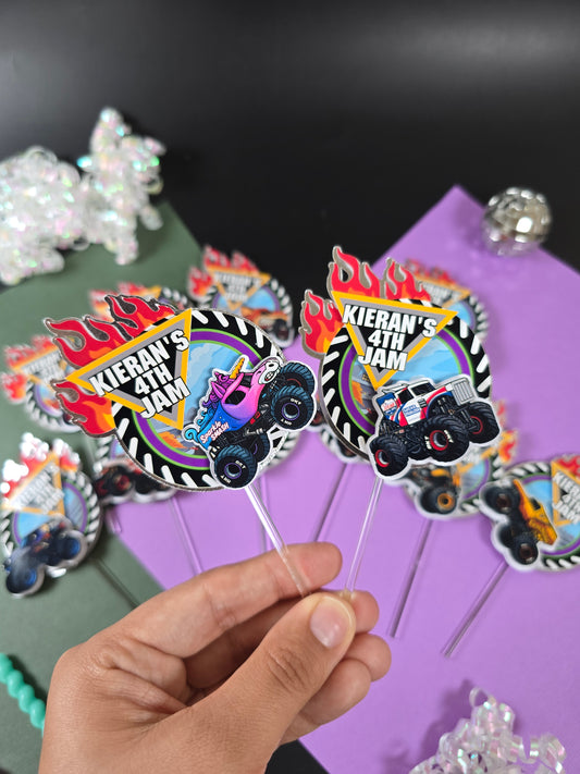 Monster Jam Cupcake Topper, Monster Jam cupcake decor, Monster Jam birthday theme