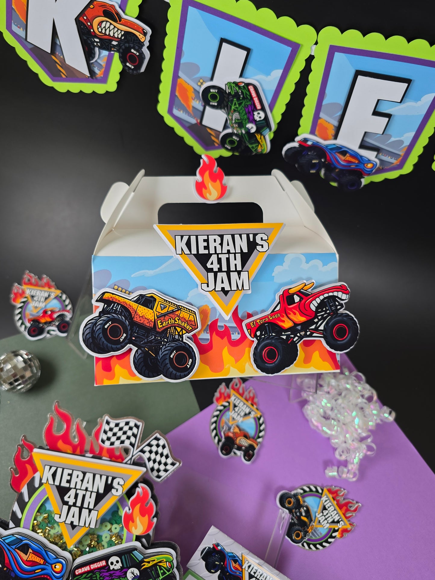 Monster Jam Gable boxes, Monster Jam party favors , Monster Jam birthday theme
