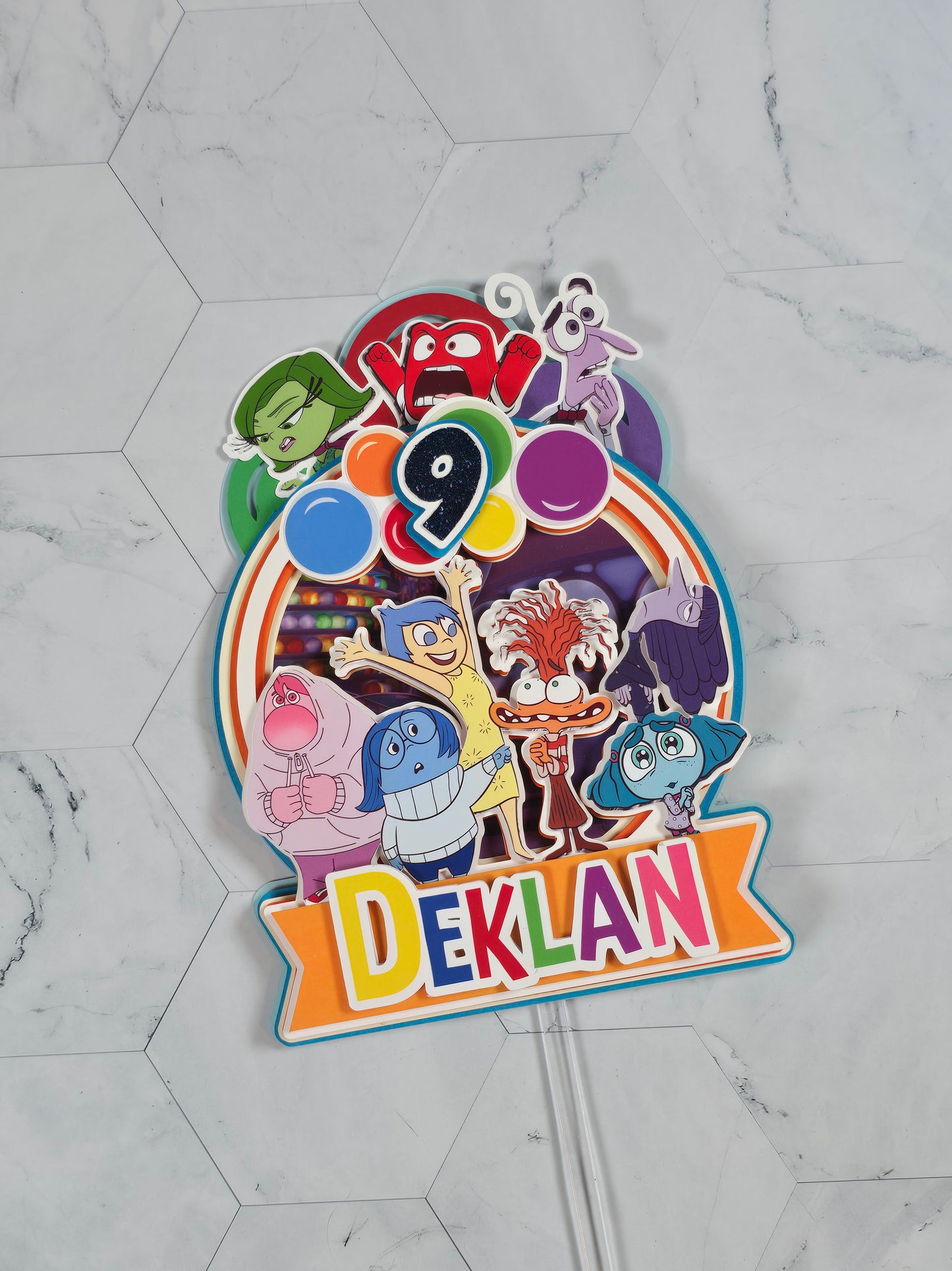 Inside Out  Cake topper, Inside Out birthday party theme, Inside Out cake decor