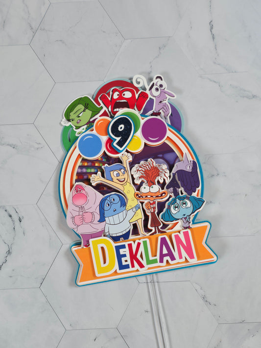 Inside Out  Cake topper, Inside Out birthday party theme, Inside Out cake decor