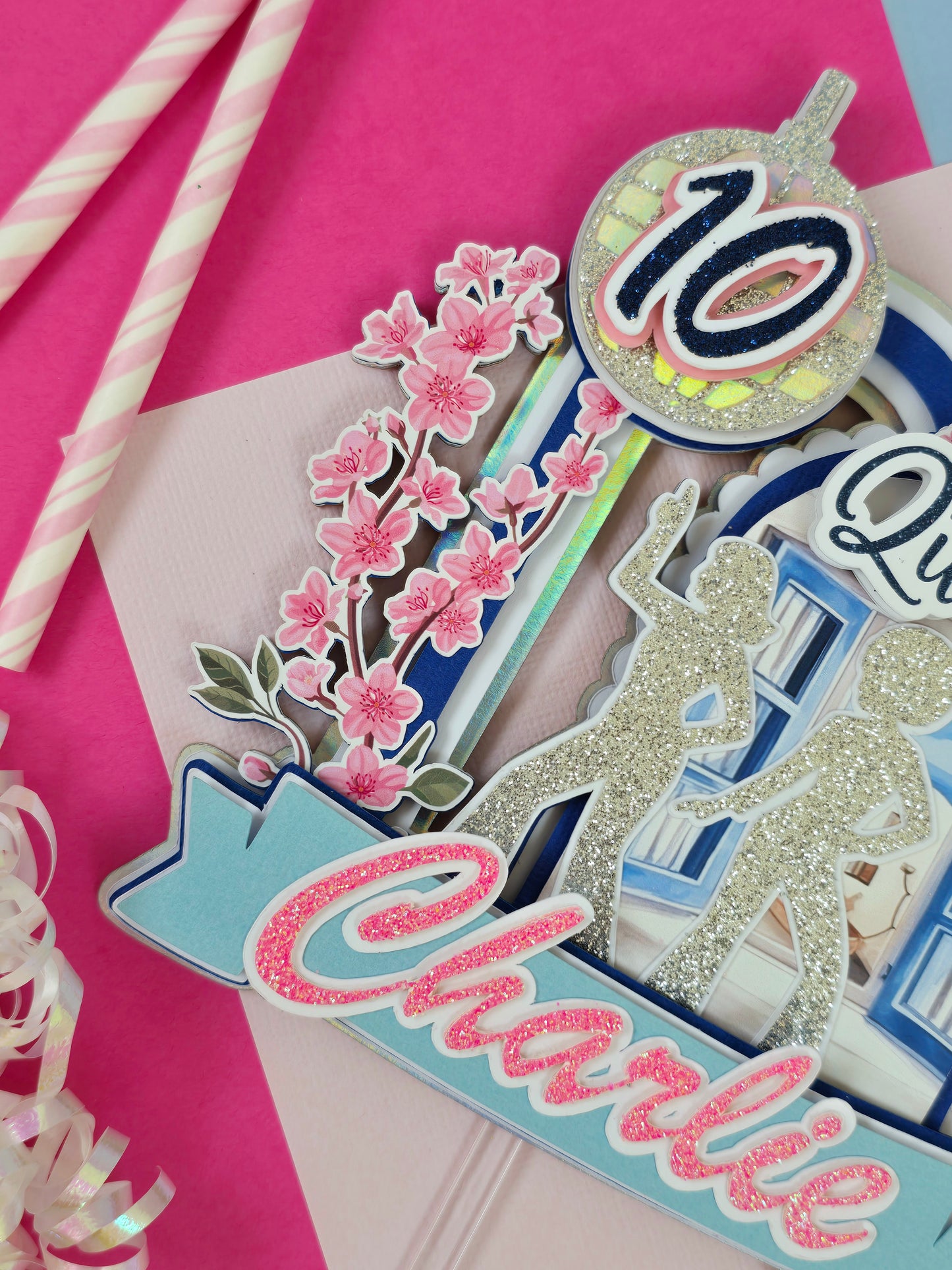 Mamma mia inspiredcake topper, Dancing queen Cake topper, Greek cake topper