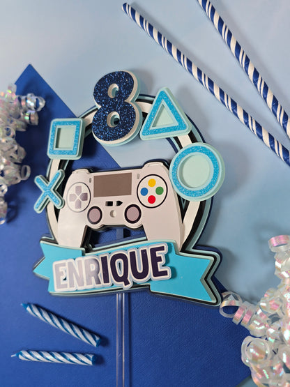 Gamer Cake topper Video games birthday Gamer party theme
