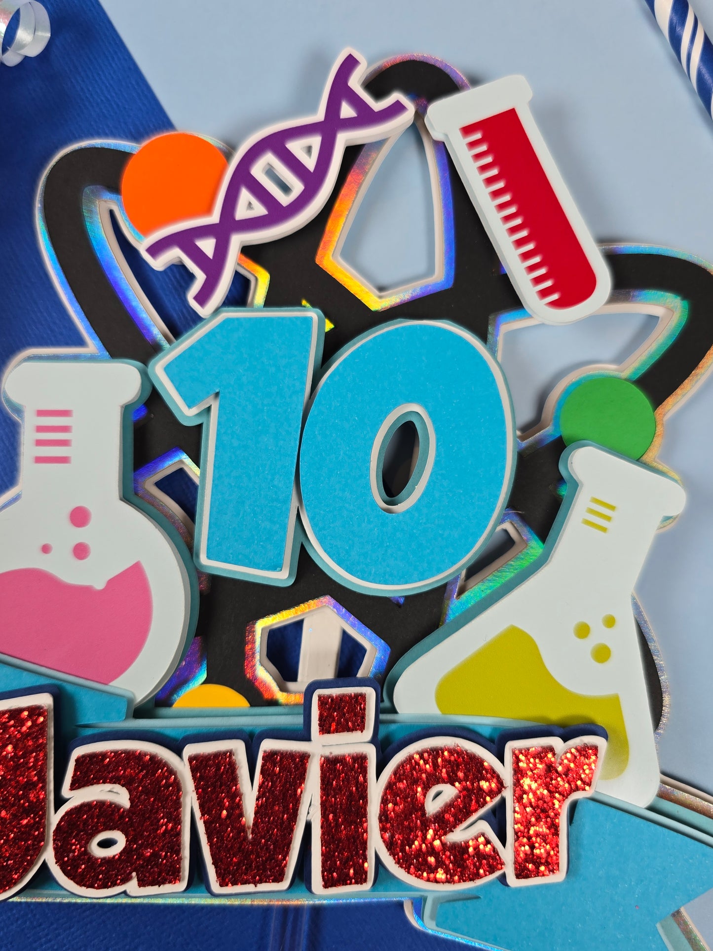 Science Cake topper Scientist birthday party Science birthday theme