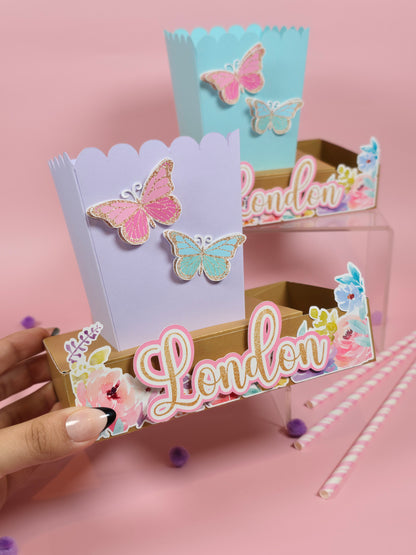 Butterflies Box popcorn Butterflies garden party favors Florar butterfly garden party theme movie night box for birthday theme Butterfly