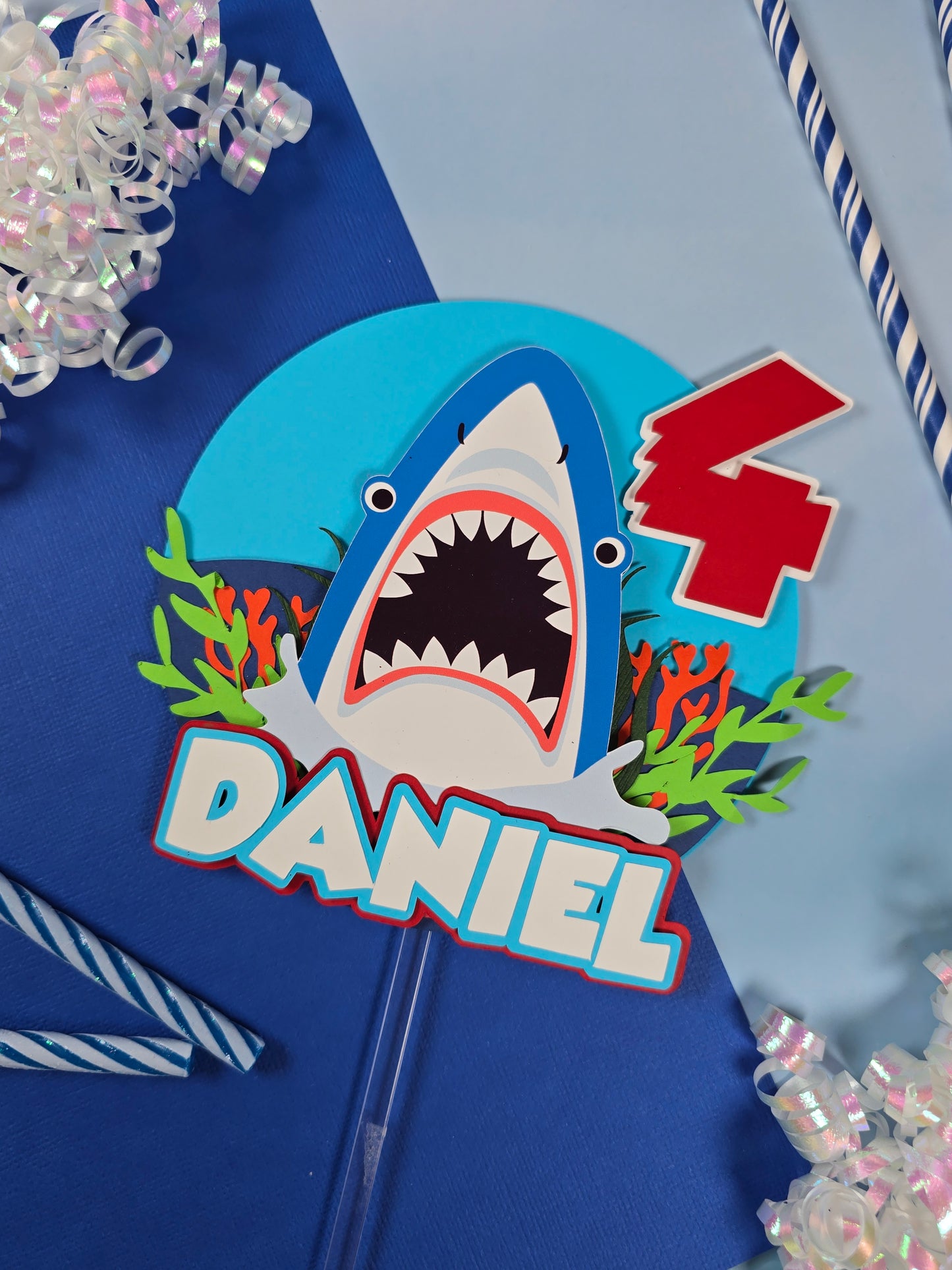 Shark Cake topper, Shark cake decor, Sharks birthday party