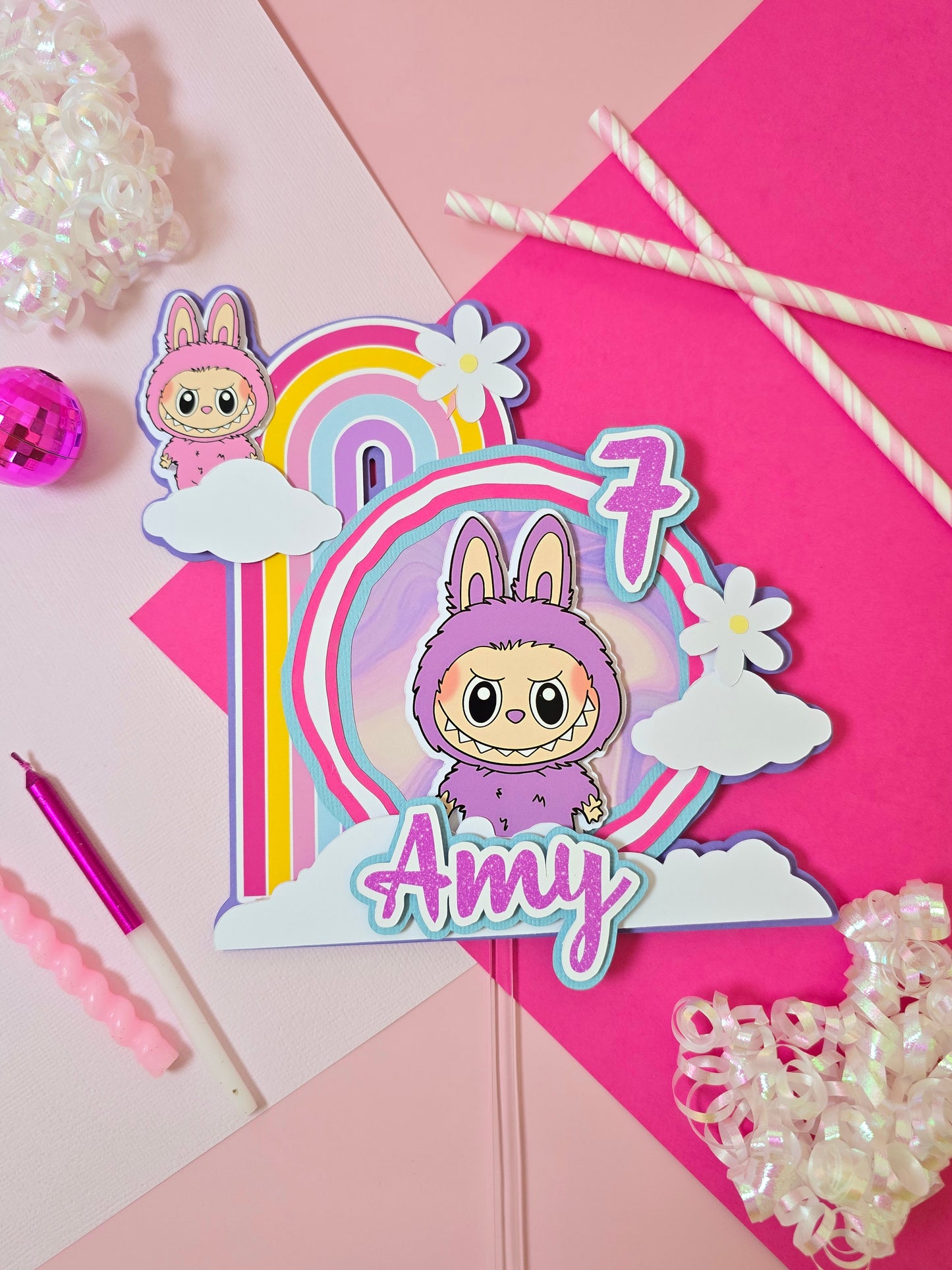 Labubu Cake topper, labubu theme party, Labubu party