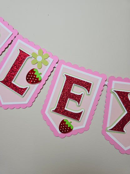 Strawberry shortcake banner, Strawberry shortcake theme banner, Strawberry shortcake party decoration
