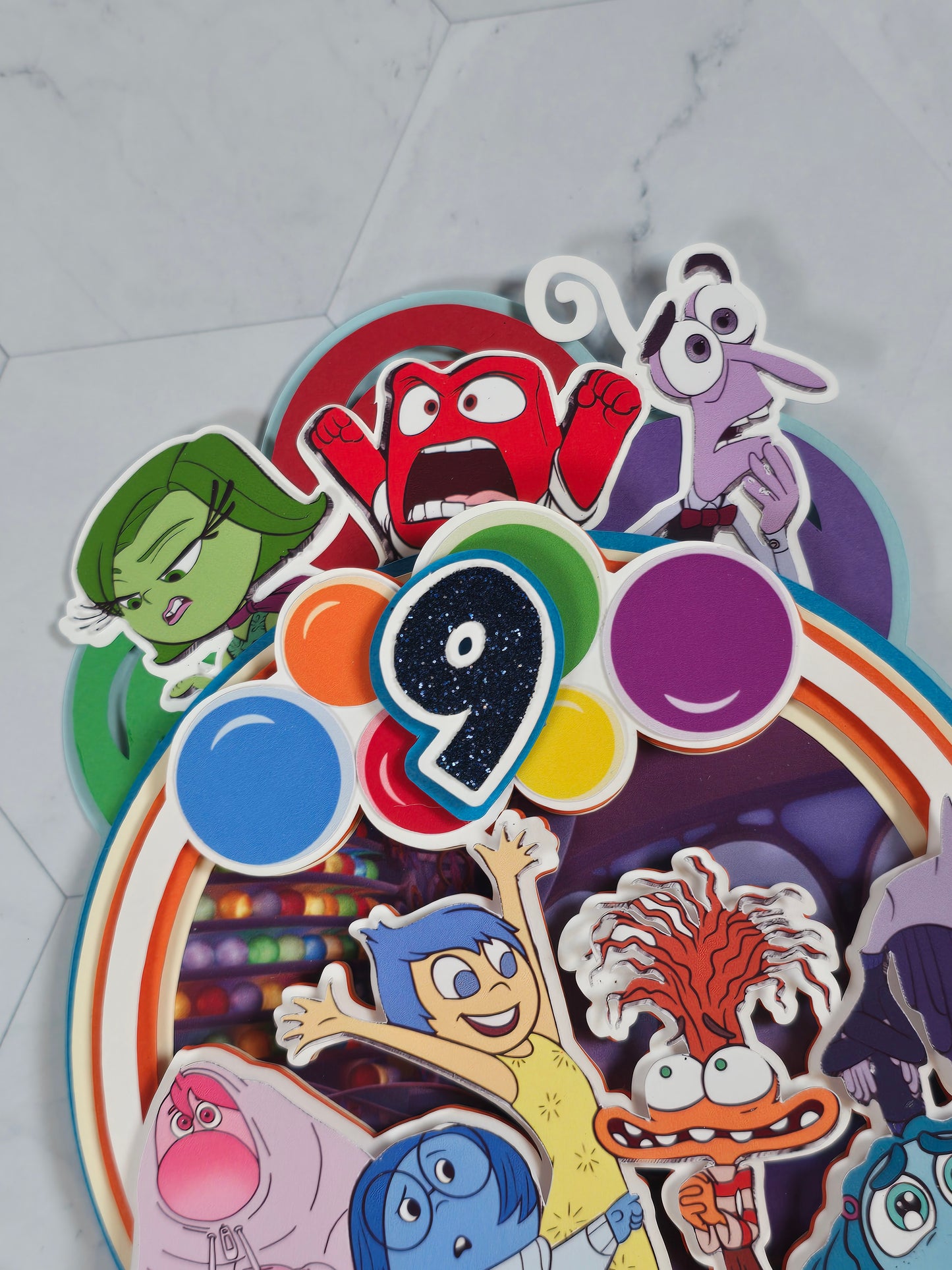 Inside Out  Cake topper, Inside Out birthday party theme, Inside Out cake decor
