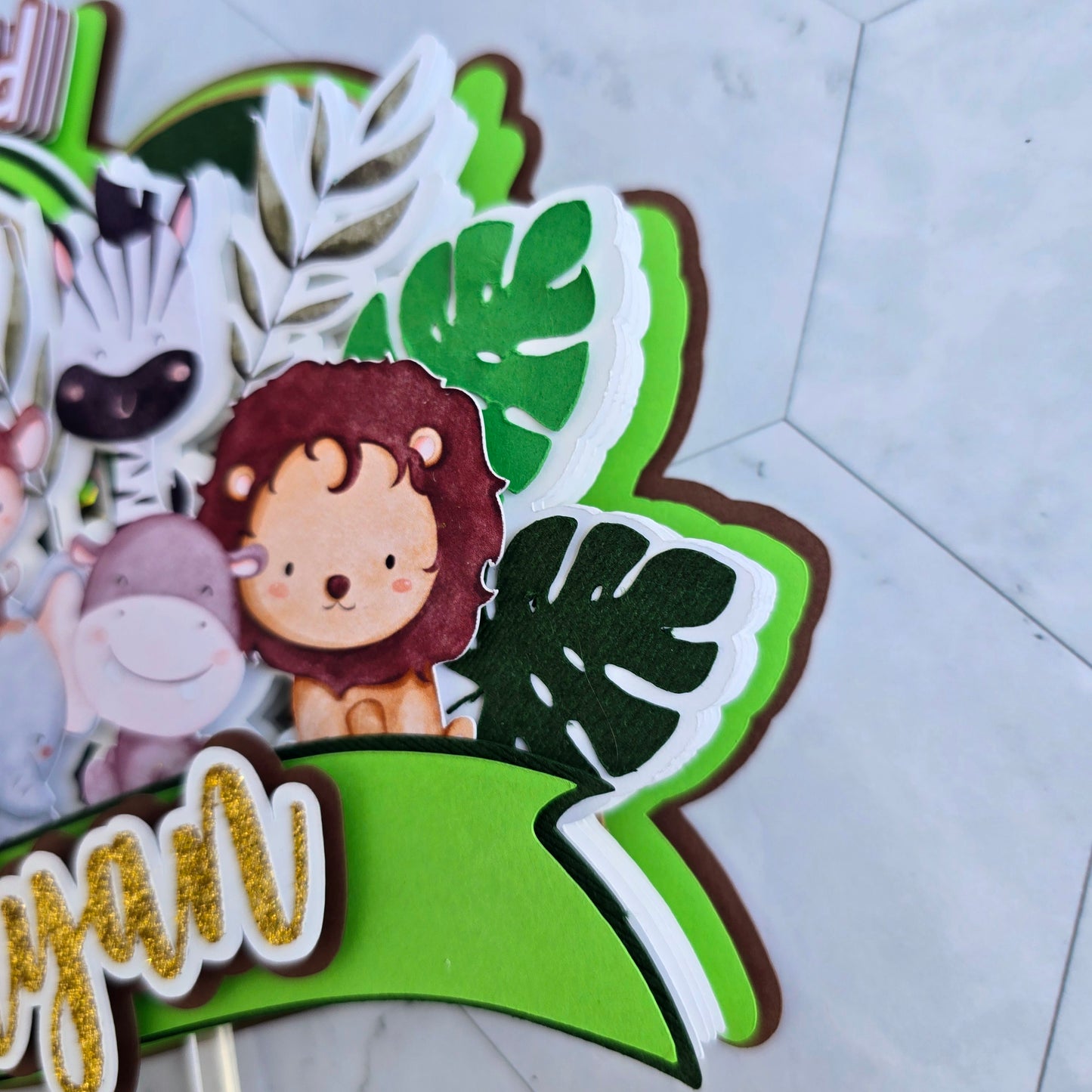 Two wild Cake topper, Safari Cake topper, Animals cake topper