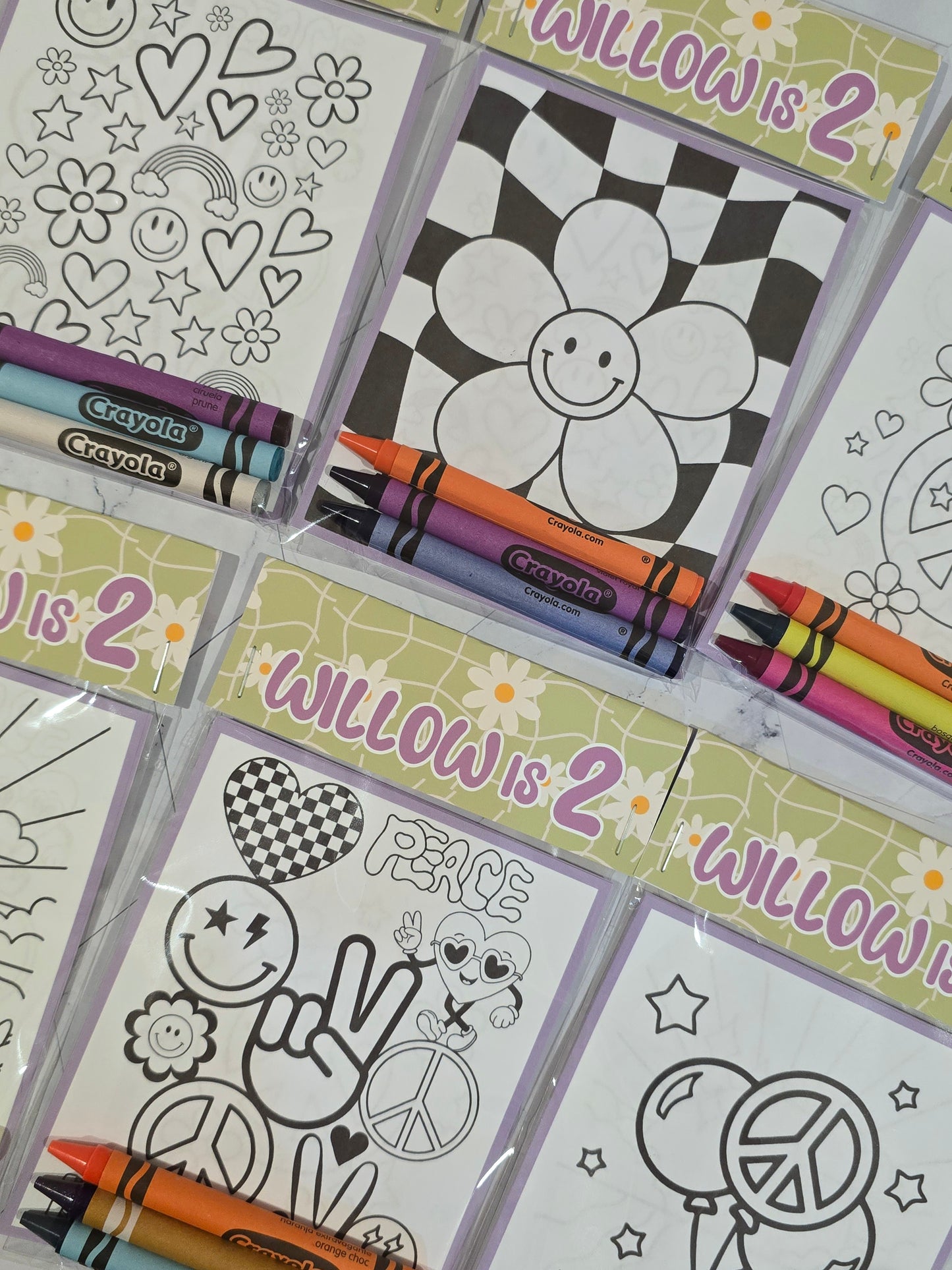 Two groovy coloring books, groovy coloring books, happy faces coloring books