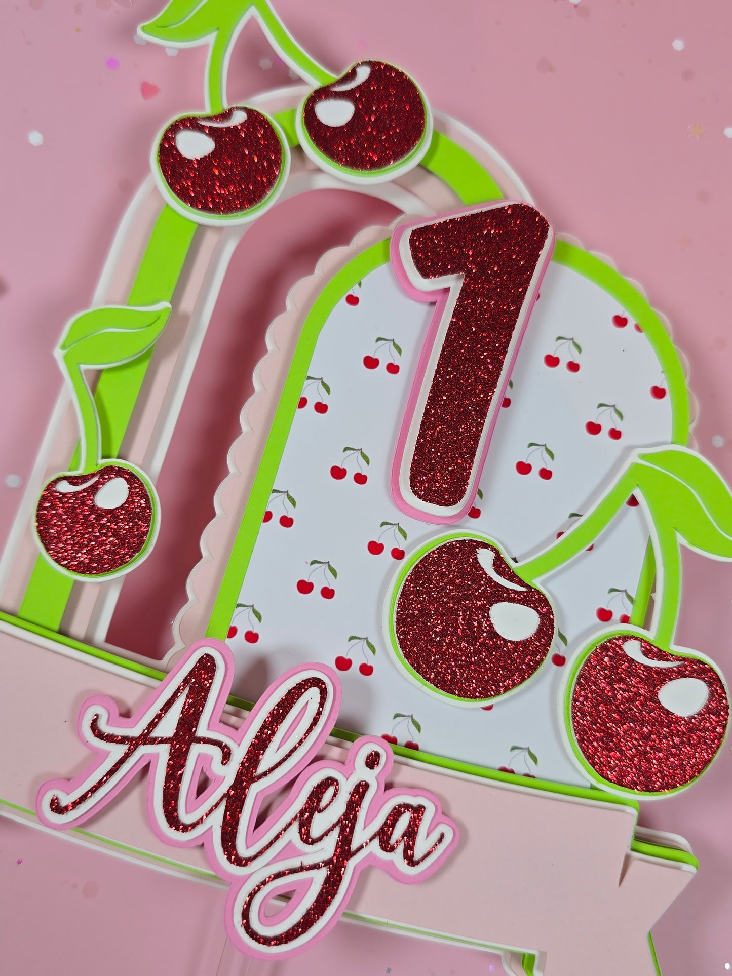 Cherry on top Cake topper Cherry first birthday cake topper