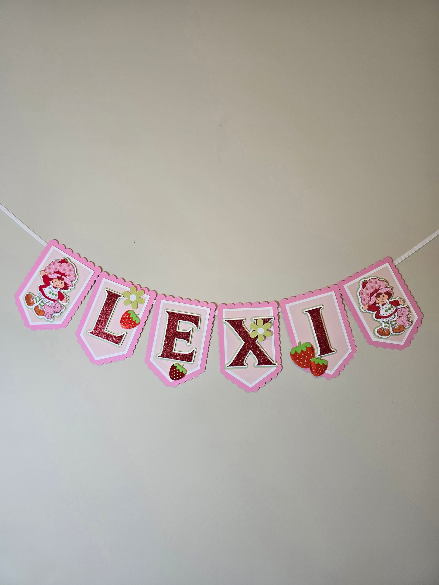 Strawberry shortcake banner, Strawberry shortcake theme banner, Strawberry shortcake party decoration