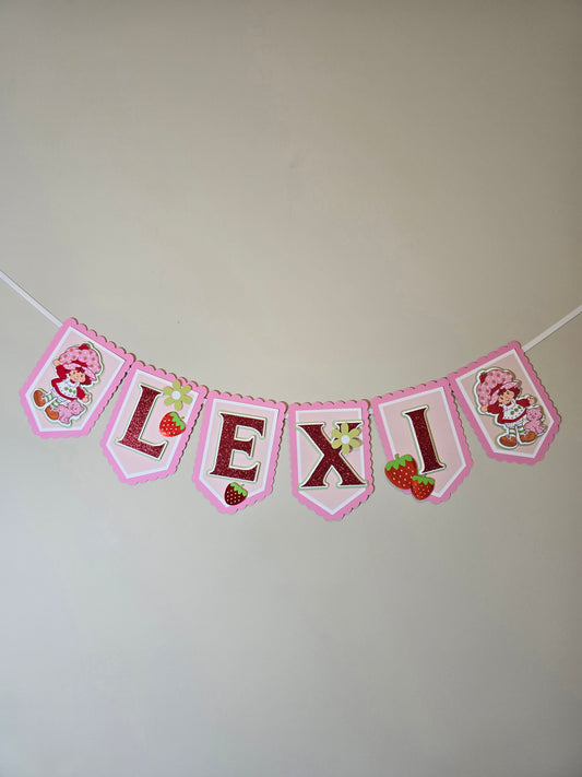 Strawberry shortcake banner, Strawberry shortcake theme banner, Strawberry shortcake party decoration