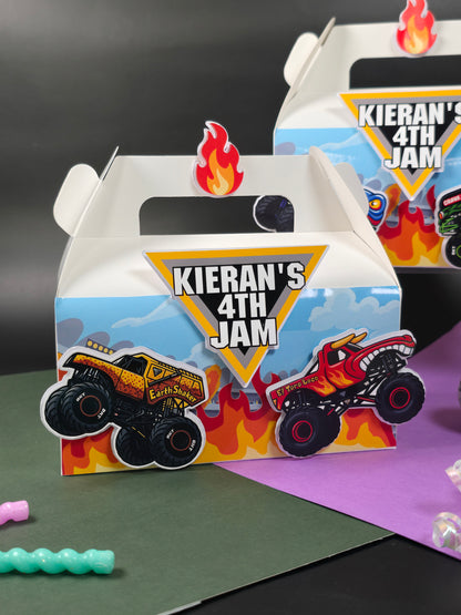 Monster Jam Gable boxes, Monster Jam party favors , Monster Jam birthday theme