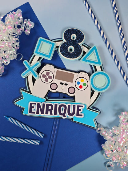 Gamer Cake topper Video games birthday Gamer party theme