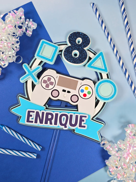 Gamer Cake topper Video games birthday Gamer party theme