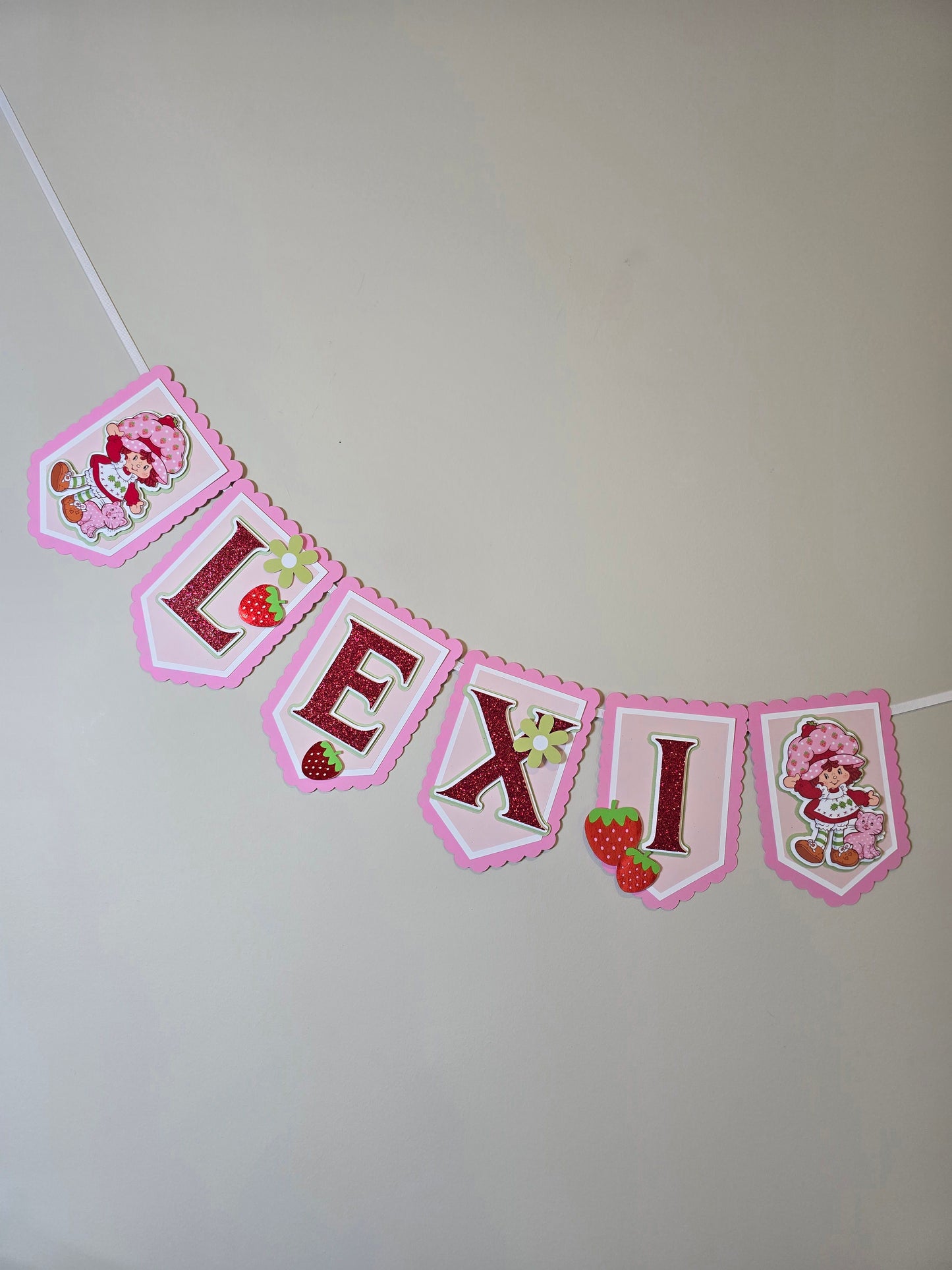 Strawberry shortcake banner, Strawberry shortcake theme banner, Strawberry shortcake party decoration