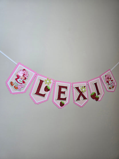 Strawberry shortcake banner, Strawberry shortcake theme banner, Strawberry shortcake party decoration