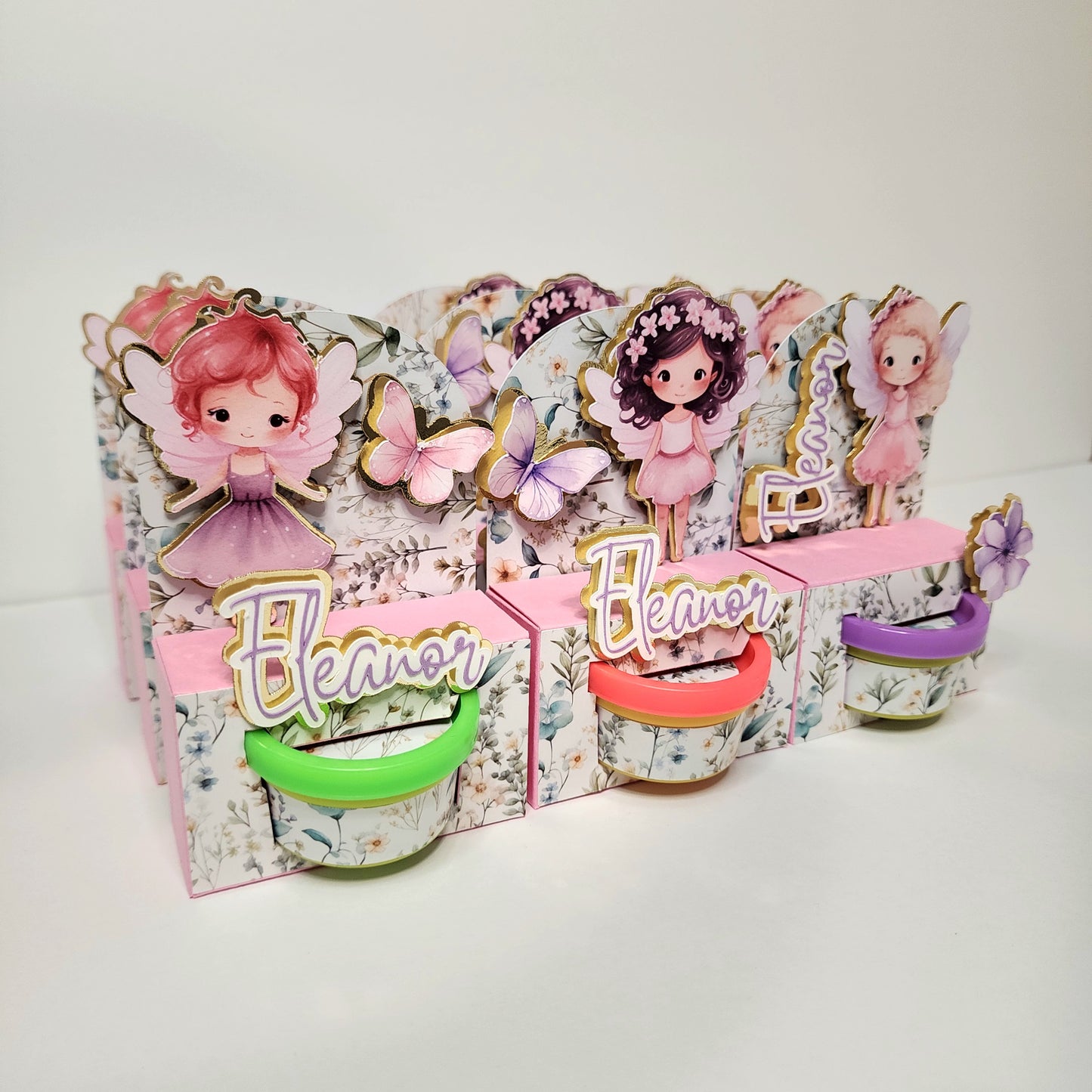 Fairy first birthday Mini play doh Box Fairy Garden Party favors play doh fairy Fairy garden theme party Fairy birthday theme