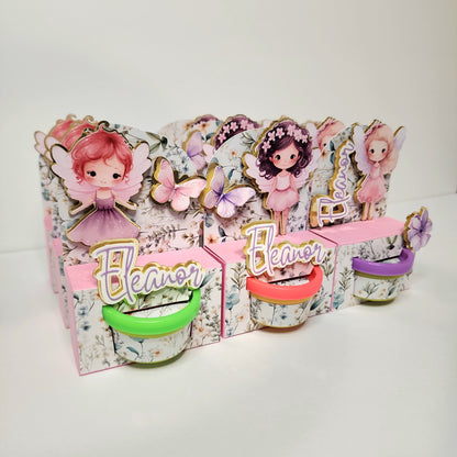 Fairy first birthday Mini play doh Box Fairy Garden Party favors play doh fairy Fairy garden theme party Fairy birthday theme