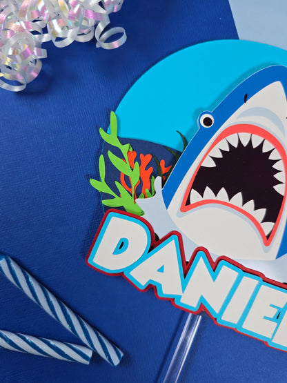 Shark Cake topper, Shark cake decor, Sharks birthday party