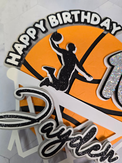 Basketball Cake Topper, Basketball cake decoration, Sport cake topper