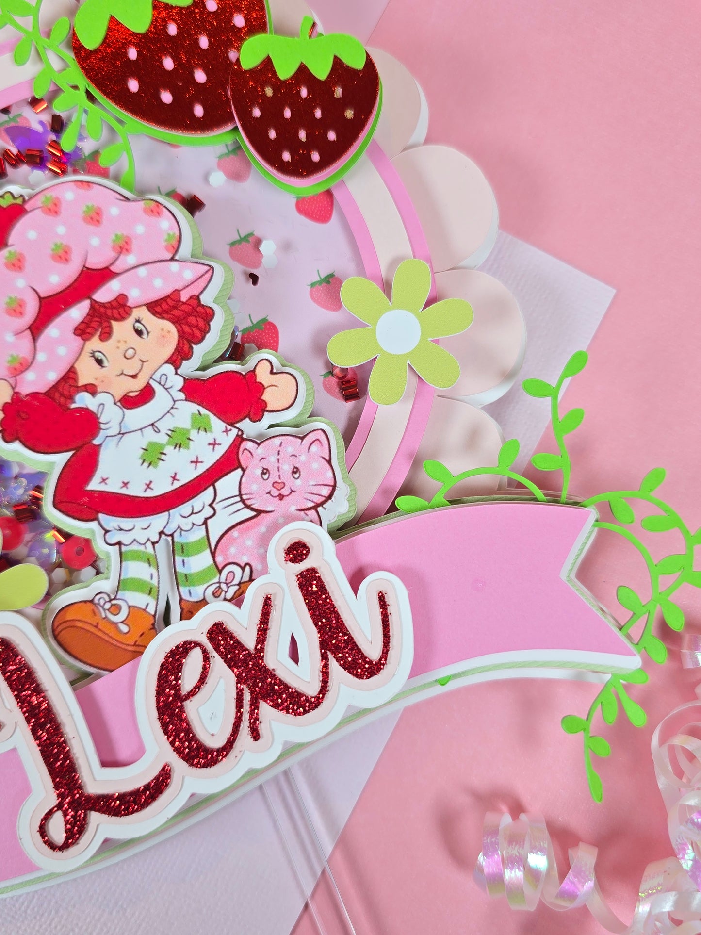 Strawberry shortcake Cake topper,  Strawberry shortcake birthday