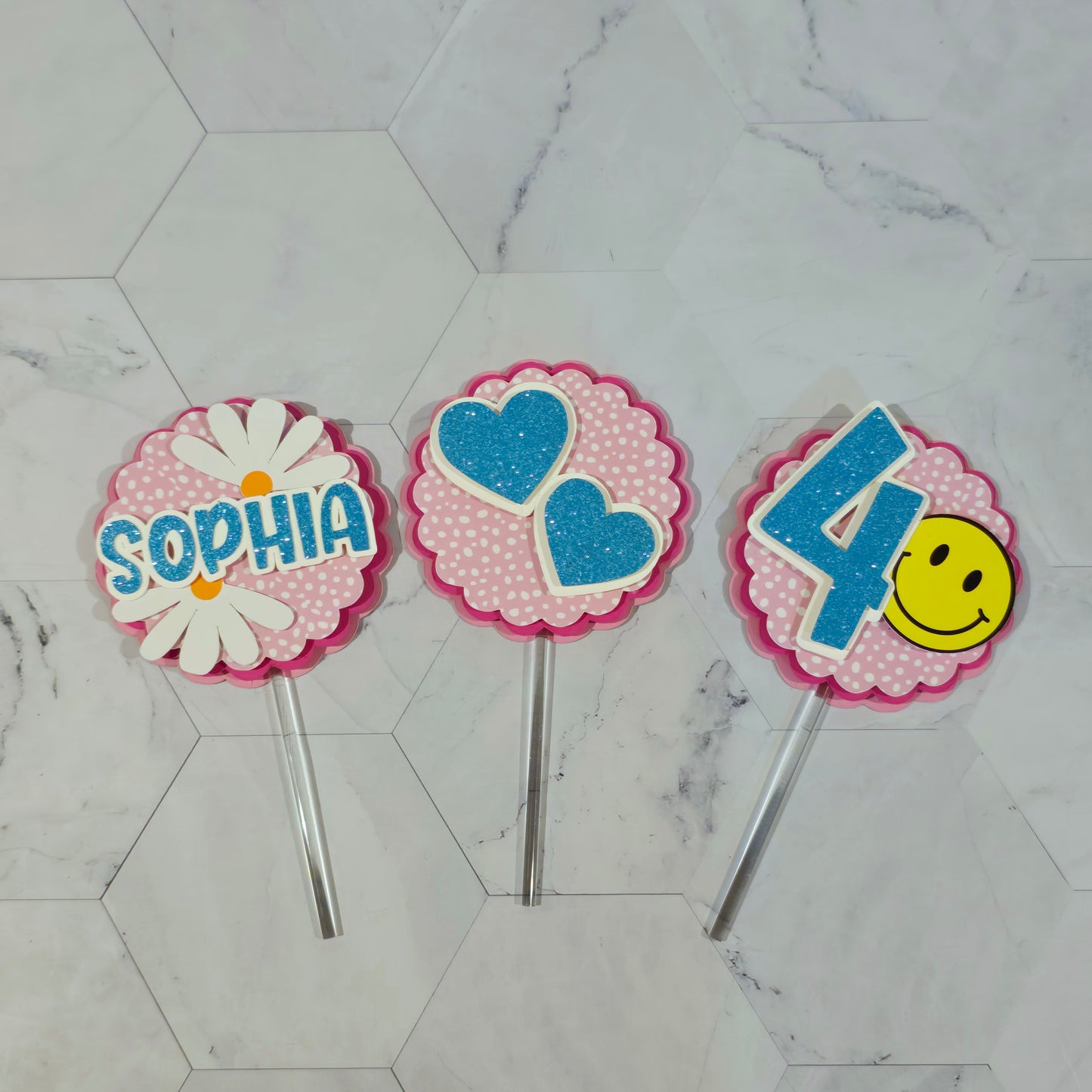 Happy Faces Cupcake Topper, Smiley face cupcake decor