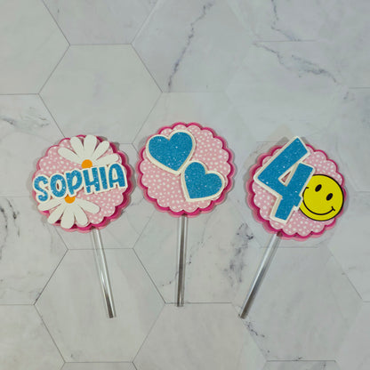 Happy Faces Cupcake Topper, Smiley face cupcake decor