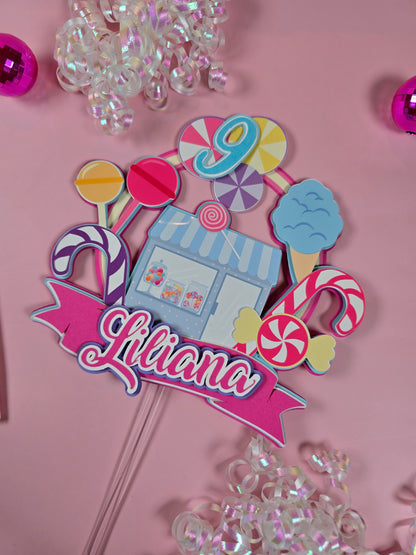 Candy land Cake topper, Candy and icecream theme party, Candyland party