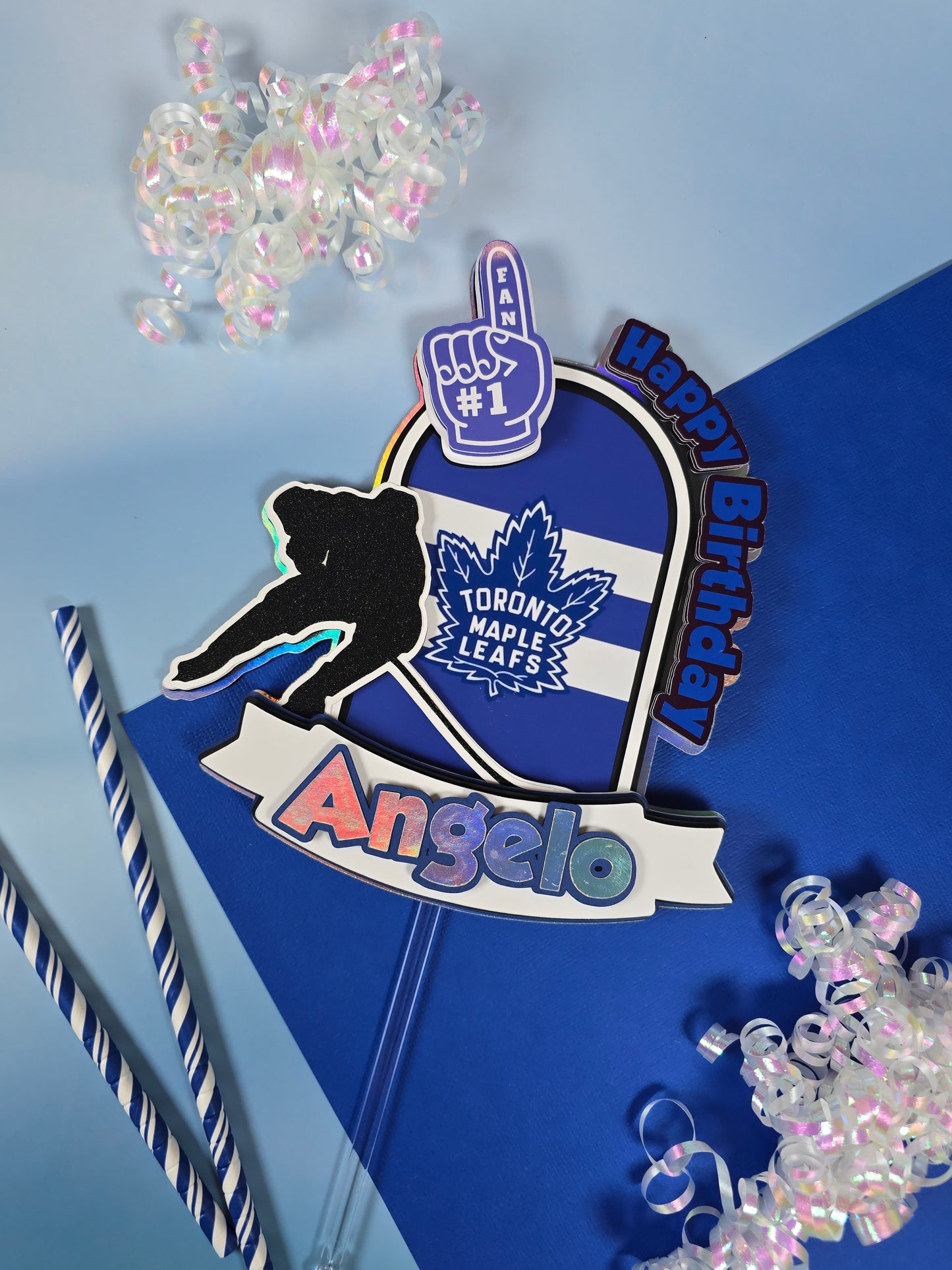 Maple Leaf Toronto Cake topper, Hockey party theme, Hockey cake topper