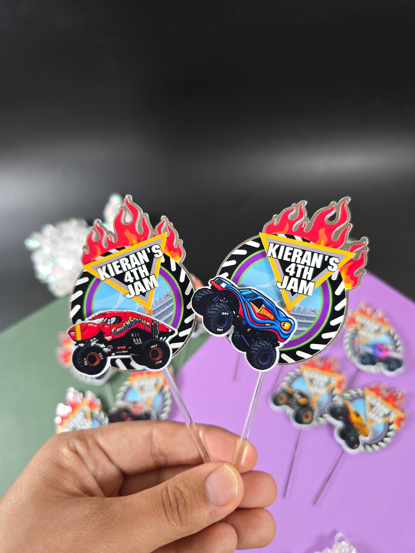 Monster Jam Cupcake Topper, Monster Jam cupcake decor, Monster Jam birthday theme
