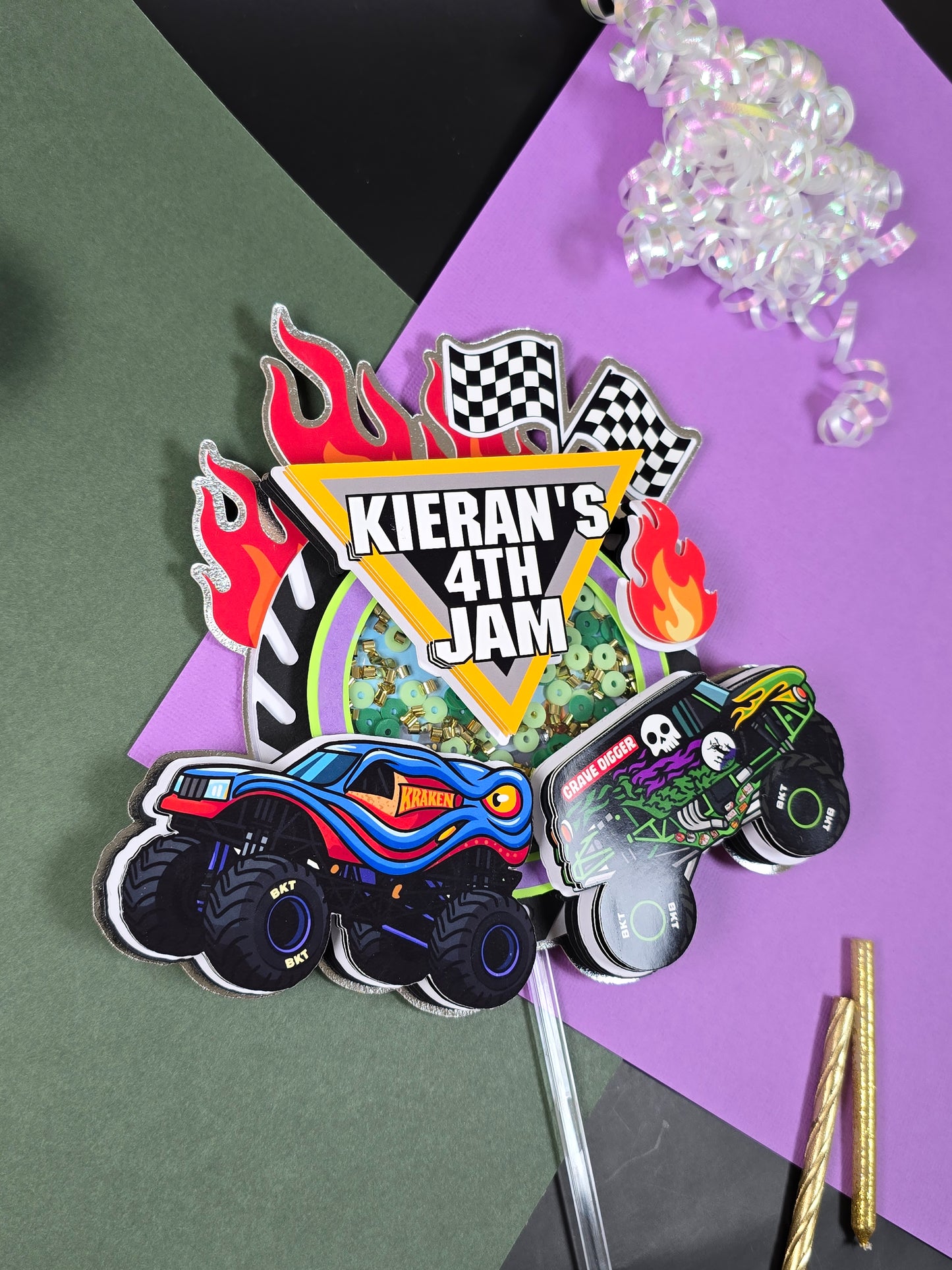 Monster Jam Cake topper,  Monster Jam birthday, Monster jam decoration