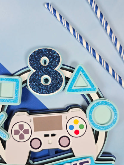 Gamer Cake topper Video games birthday Gamer party theme